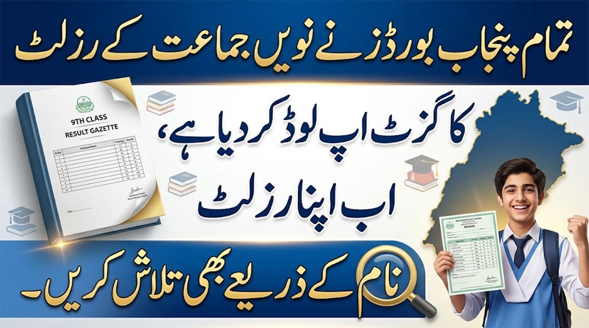 9th class result gazette 2026 all Punjab Board